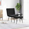 vidaXL Chaise de relaxation avec tabouret Noir Velours