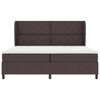 vidaXL Lit &agrave; ressorts avec matelas Marron fonc&eacute; 200 x 200 cm tissu