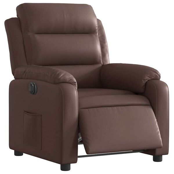 vidaXL Fauteuil inclinable &eacute;lectrique Marron Similicuir
