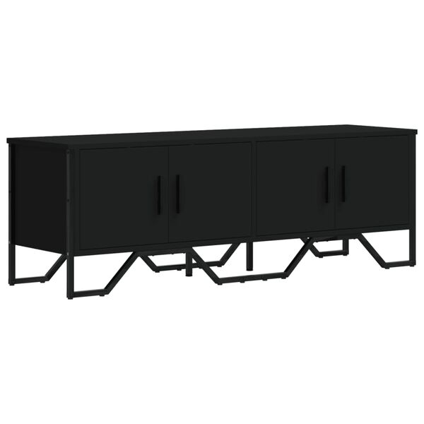 vidaXL Meuble TV noir 122x34x41 cm bois d'ing&eacute;nierie