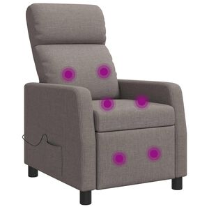 vidaXL Fauteuil de massage inclinable Taupe Tissu