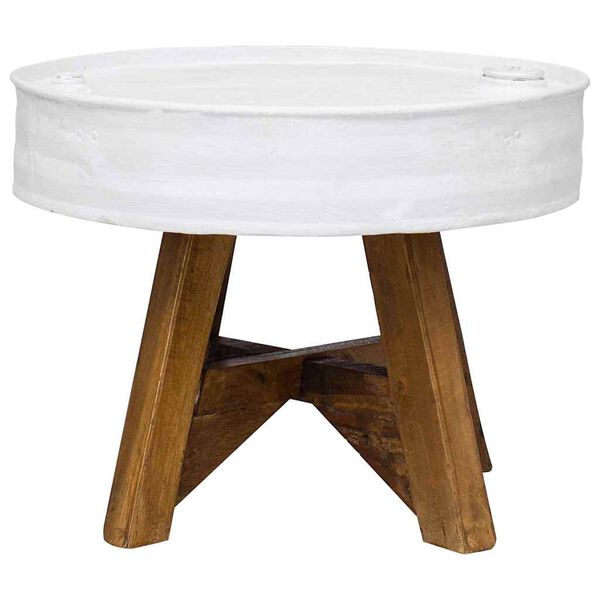 vidaXL Table basse Bois de récupération massif 60x45 cm Blanc