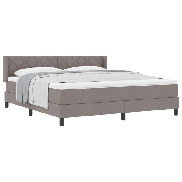 vidaXL Lit &agrave; ressorts avec matelas Taupe 200 x 180 cm Polyester