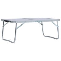 vidaXL Table pliable de camping Blanc Aluminium 60x40 cm