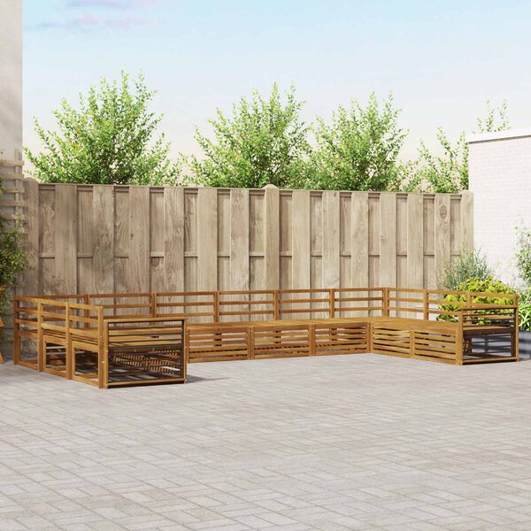 vidaXL Ensembles de canap&eacute;s 10 pcs Naturel Bois d'Acacia Massif