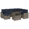 vidaXL Ensemble de canap&eacute; de jardin 8 pcs avec coussins gris r&eacute;sine tress&eacute;e