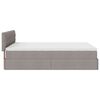 vidaXL Lit ottoman avec matelas et LED taupe 140x190 cm tissu