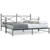 vidaXL Lit de jour avec gigogne sans matelas noir 100x200 cm acier