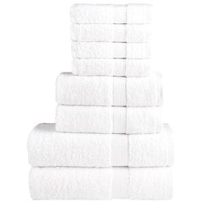 vidaXL Ensemble de serviettes de qualit&eacute; sup&eacute;rieure SOLUND 8 pcs blanc