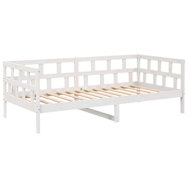 vidaXL Lit de jour sans matelas blanc bois de pin massif 80x200 cm