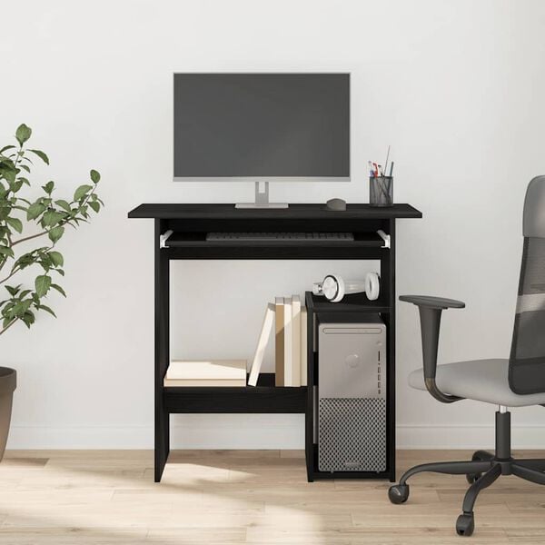 vidaXL Bureau chêne noir 80x45x74 cm bois d'ingénierie