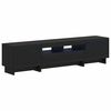 vidaXL Meuble TV LED 5 pi&egrave;ces Noir Bois d'ing&eacute;nierie