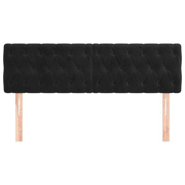 vidaXL T&ecirc;tes de lit 2 pcs Noir 72x7x78/88 cm Velours