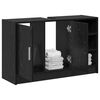 vidaXL Cabinet de salle de bain avec porte Ch&ecirc;ne noir 90 x 29 x 55 cm