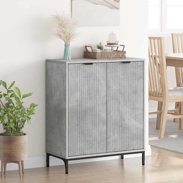 vidaXL Buffet Gris b&eacute;ton 69,5 x 33 x 82 cm Bois d'ing&eacute;nierie