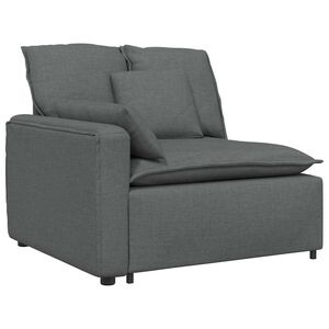vidaXL Module d'extr&eacute;mit&eacute; d'accoudoir de canap&eacute; modulaire avec coussins gris fonc&eacute; 100 cm