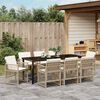 vidaXL Ensemble de salle &agrave; manger pour jardin 9 pcs Beige polyrotin