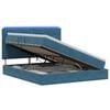 vidaXL Lit de rangement LED avec matelas Bleu fonc&eacute; 160 x 200 cm