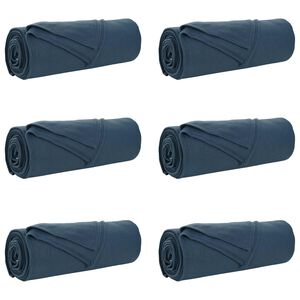 vidaXL Couvertures &agrave; jeter 6 pcs Bleu marine 210 x 140 cm Toison