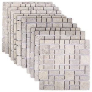 vidaXL Carreaux Mosa&iuml;ques Cr&egrave;me 30 x 30 cm Marbre