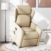 vidaXL Fauteuil inclinable de massage Cr&egrave;me Tissu