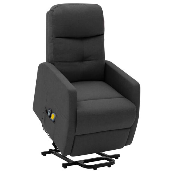 vidaXL Fauteuil de massage inclinable Gris fonc&eacute; Tissu