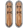 vidaXL Porte-manteaux muraux et 4 crochets 2 pcs bois massif d'acacia