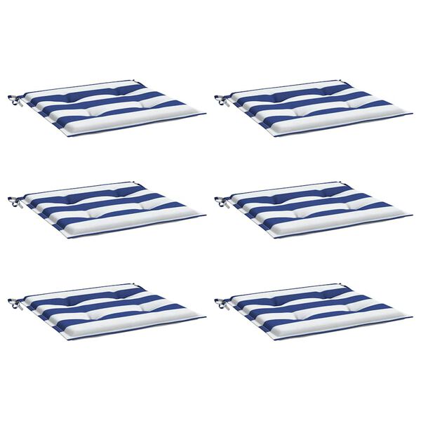 vidaXL Coussins de chaise de jardin lot de 6 40x40x4 cm tissu