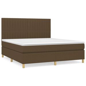 vidaXL Sommier &agrave; lattes de lit avec matelas Marron fonc&eacute; 160x200 cm