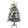 vidaXL Sapin de No&euml;l pr&eacute;-&eacute;clair&eacute; avec neige floqu&eacute;e/c&ocirc;nes 120cm PVC/PE