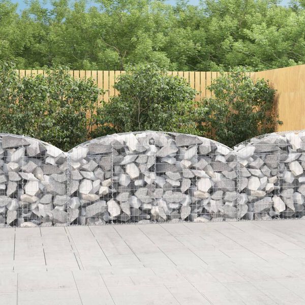 vidaXL Panier de gabions arqué 200x50x80/100 cm Fer galvanisé