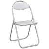 vidaXL Chaise pliante 8 pc Simili cuir Blanc et Gris 48 x 43,5 x 81 cm