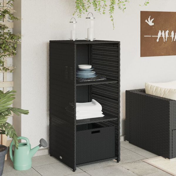 vidaXL Armoire de rangement de jardin noir 50x55x115 cm r&eacute;sine tress&eacute;e