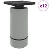 vidaXL Pieds de meuble R&eacute;glable 12 pcs Blanc 64 x 64 x 100 mm PP