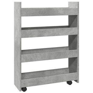 vidaXL Chariot de rangement &eacute;troit 4 niveaux gris b&eacute;ton