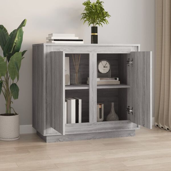 vidaXL Buffet sonoma gris 80x34x75 cm bois d'ingénierie