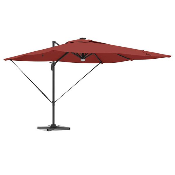 vidaXL Parasol Roma Rouge 286 x 284 x 270 cm Aluminium et polyester