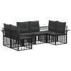 vidaXL Ensemble de canap&eacute;s d'ext&eacute;rieur 6 pc Noir et Gris fonc&eacute;