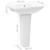 vidaXL Lavabo autoportant avec socle Céramique Blanc 580x470x200 mm