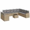 vidaXL Salon de jardin 11 pcs avec coussins beige r&eacute;sine tress&eacute;e