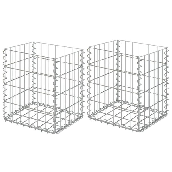 vidaXL Paniers de gabion 2 pcs Acier galvanis&eacute; 30x30x40 cm