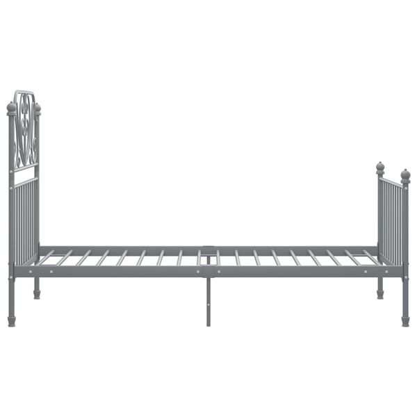 vidaXL Cadre de lit sans matelas gris m&eacute;tal 100x200 cm