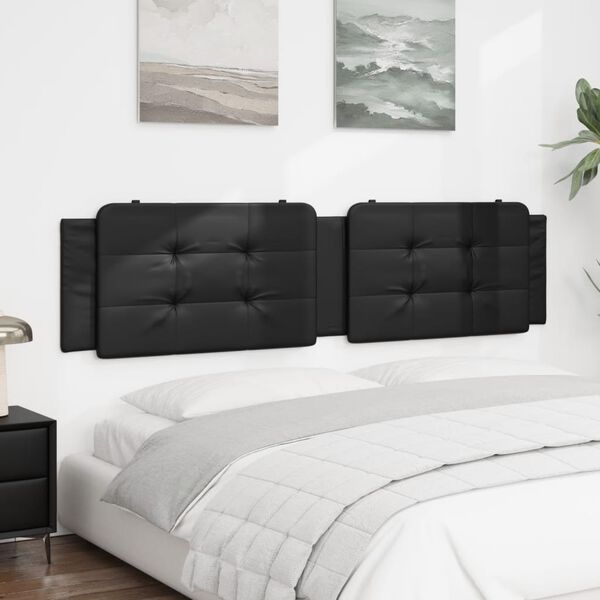 vidaXL Coussin de t&ecirc;te de lit Zadar noir 200 cm similicuir