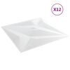 vidaXL Panneaux muraux 12 pcs &Eacute;toile Blanche 50 x 50 cm Mousse XPS