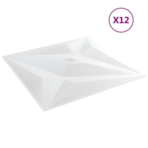 vidaXL Panneaux muraux 12 pcs &Eacute;toile Blanche 50 x 50 cm Mousse XPS