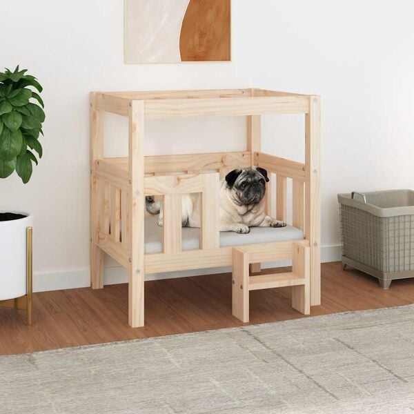vidaXL Lit pour chien 65,5x50,5x70 cm Bois de pin solide