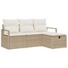 vidaXL Ensemble de canap&eacute; de jardin 4 pc Beige polyrotin