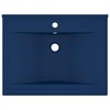 vidaXL Lavabo avec trou de robinet Bleu foncé mat 60x46 cm Céramique