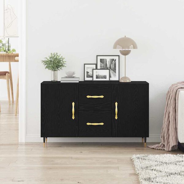 vidaXL Buffet Chêne noir 100 x 36 x 60 cm Bois d'ingénierie