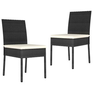 vidaXL Chaises &agrave; manger de jardin lot de 2 r&eacute;sine tress&eacute;e noir